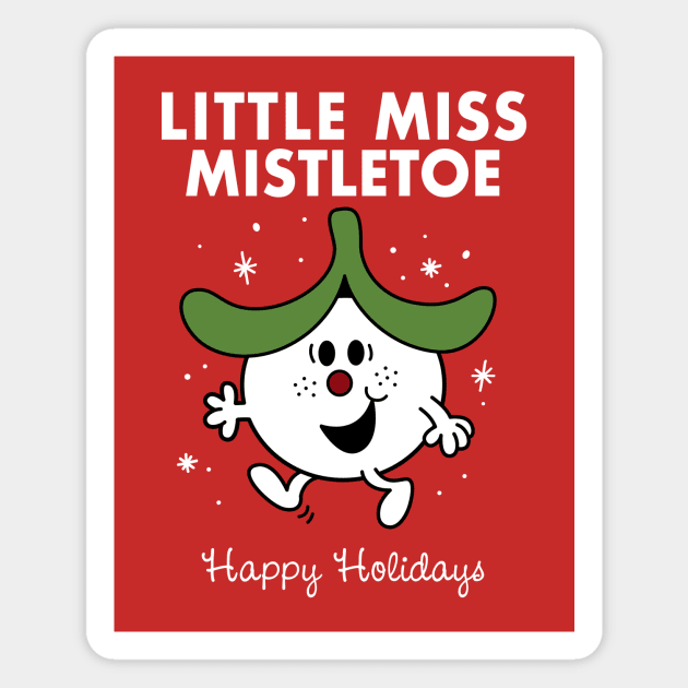 Little Miss Mistletoe - Funny Xmas Cartoon - Retro Children's Book Magnet by Nemons